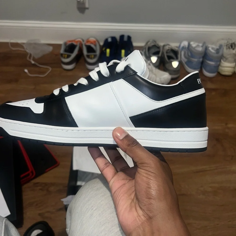 Prada Downtown Leather Sneakers - Picture 3 of 12